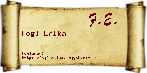 Fogl Erika névjegykártya